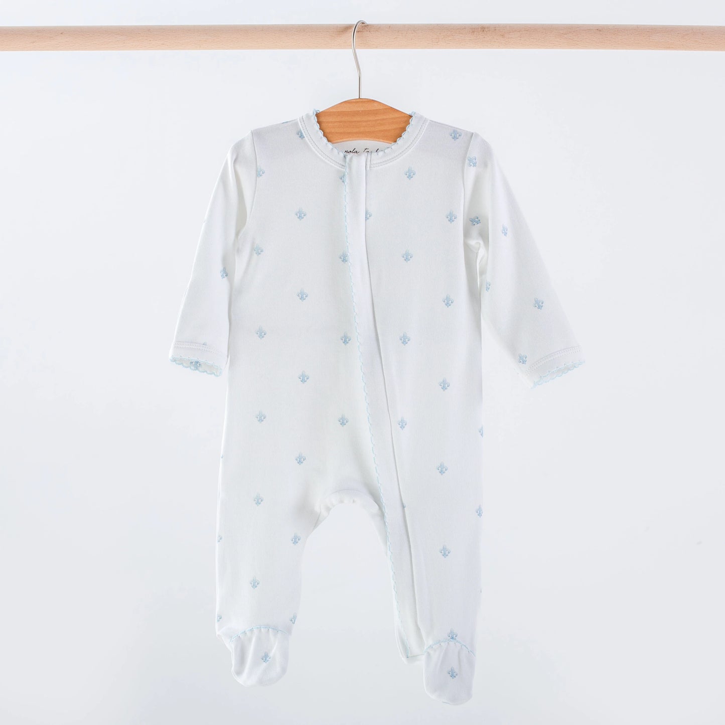 Blue Fleur De Lis Cotton Zip Up