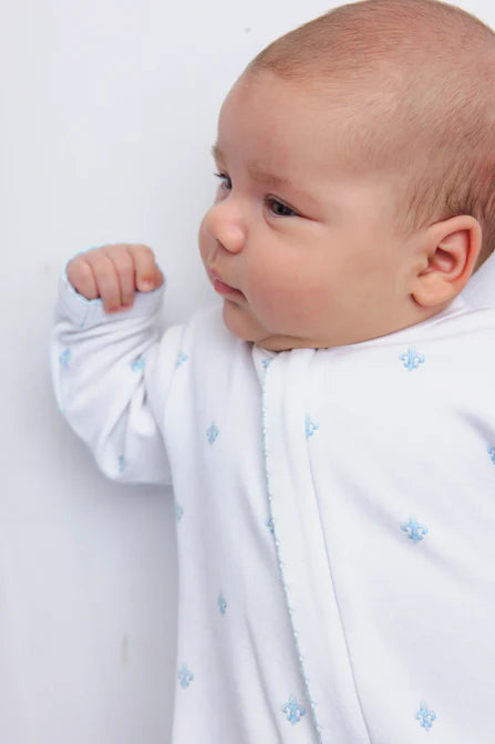 Blue Fleur De Lis Cotton Zip Up