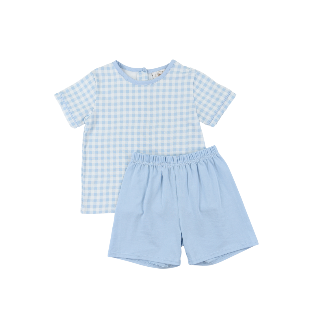 Classic Blue Gingham Short Set