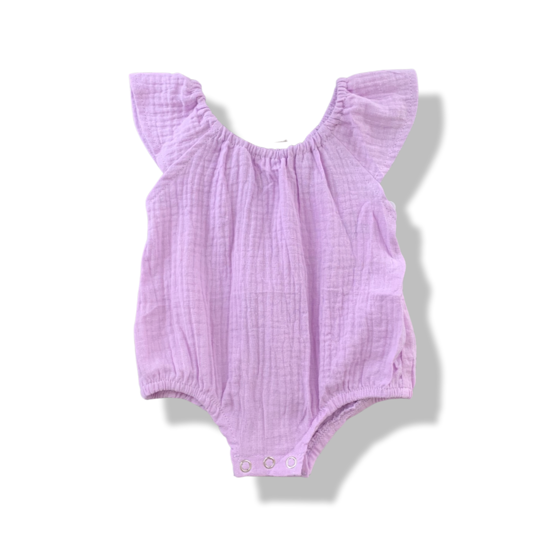Lavender Muslin Onesie