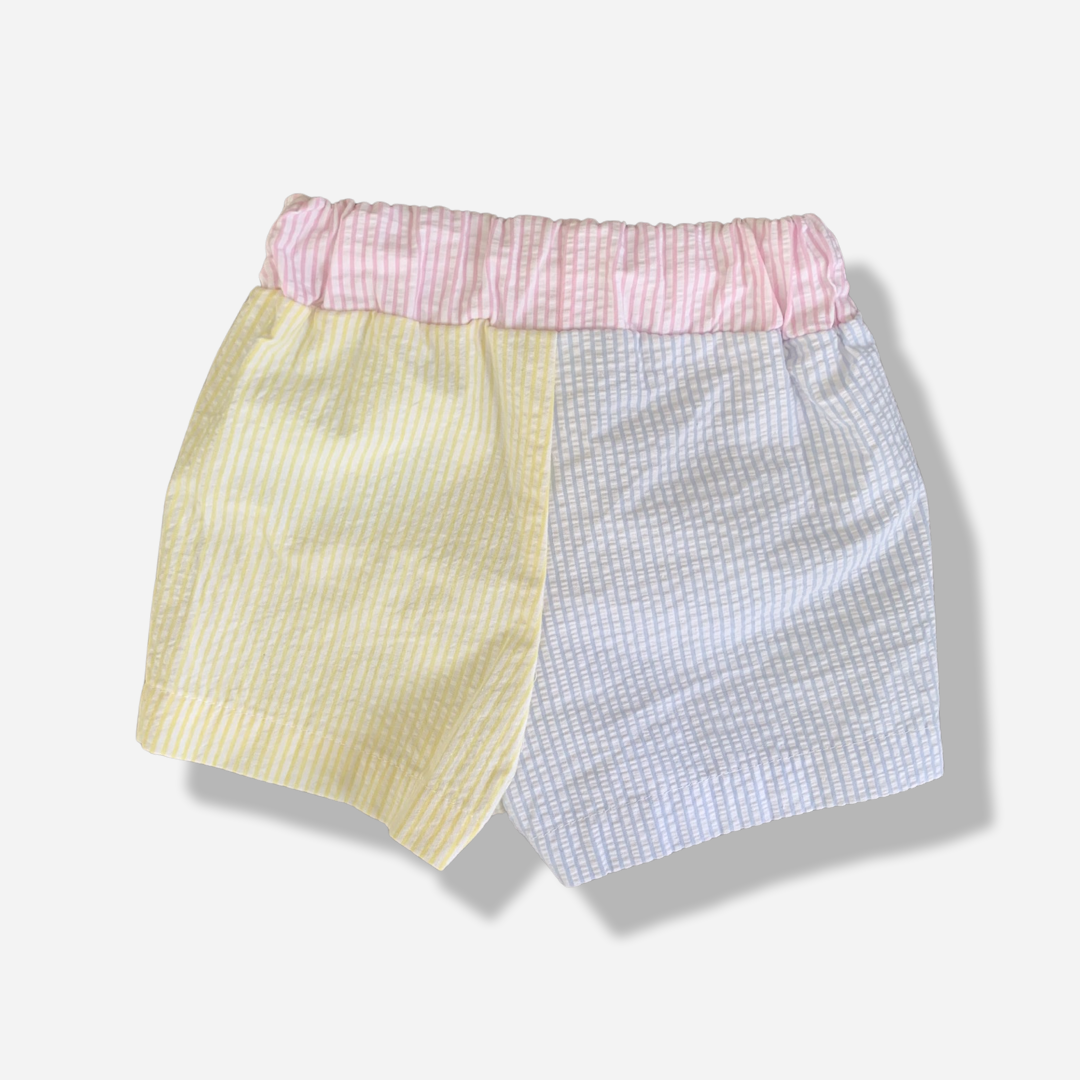 Seersucker Colorblock Swim Trunks