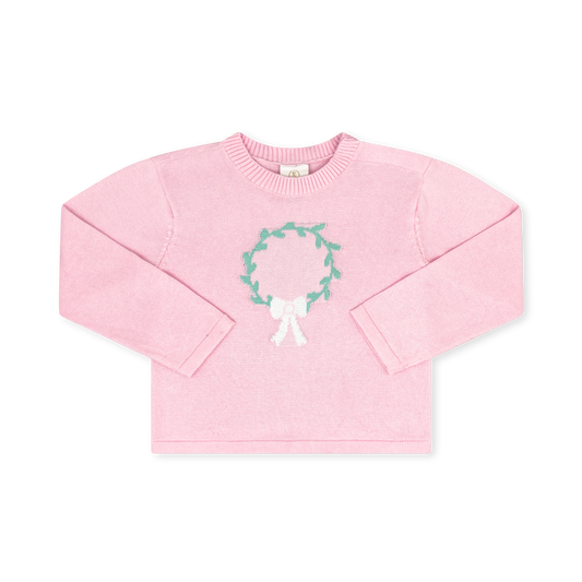 Pleasant Pink Wreath Sweater