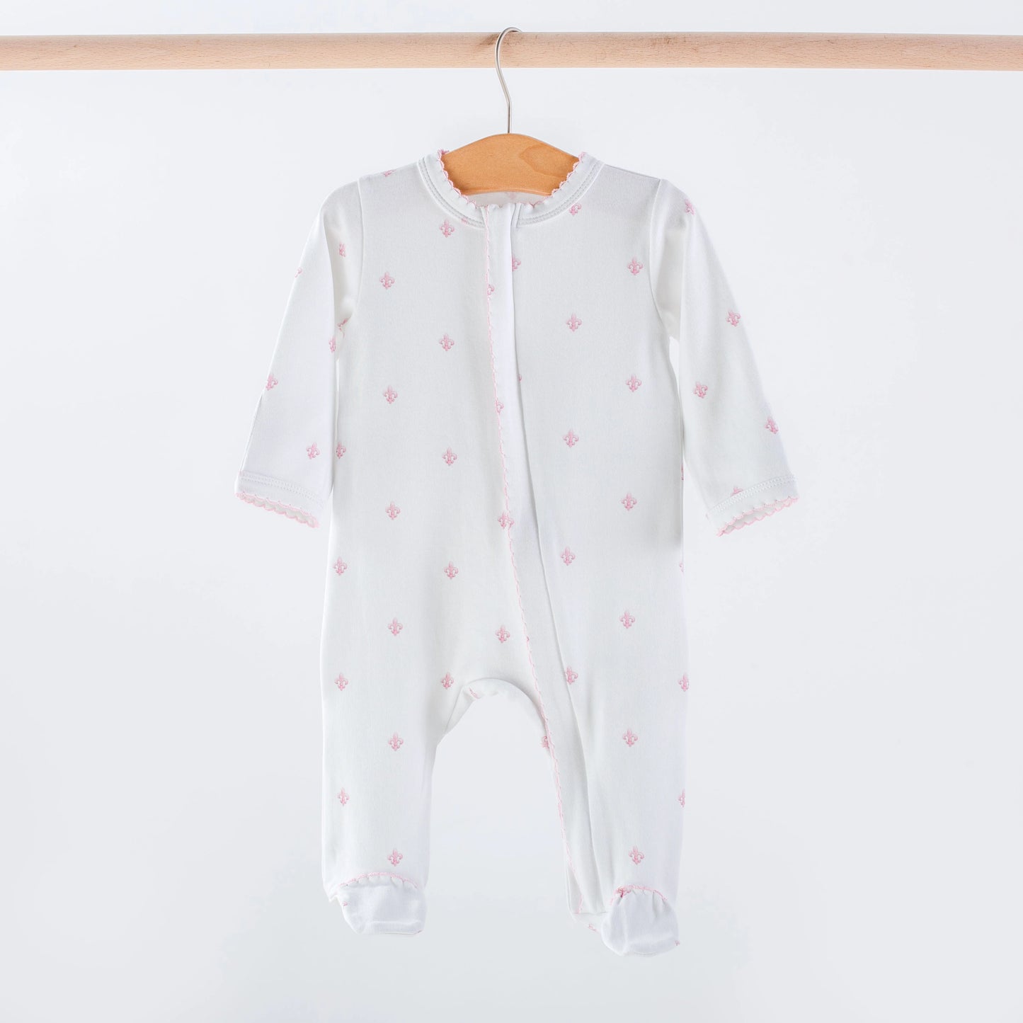 Pink Fleur De Lis Cotton Zip Up