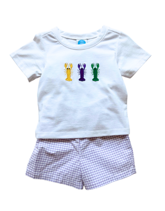 Mardi Gras Boy Crawfish Short Set