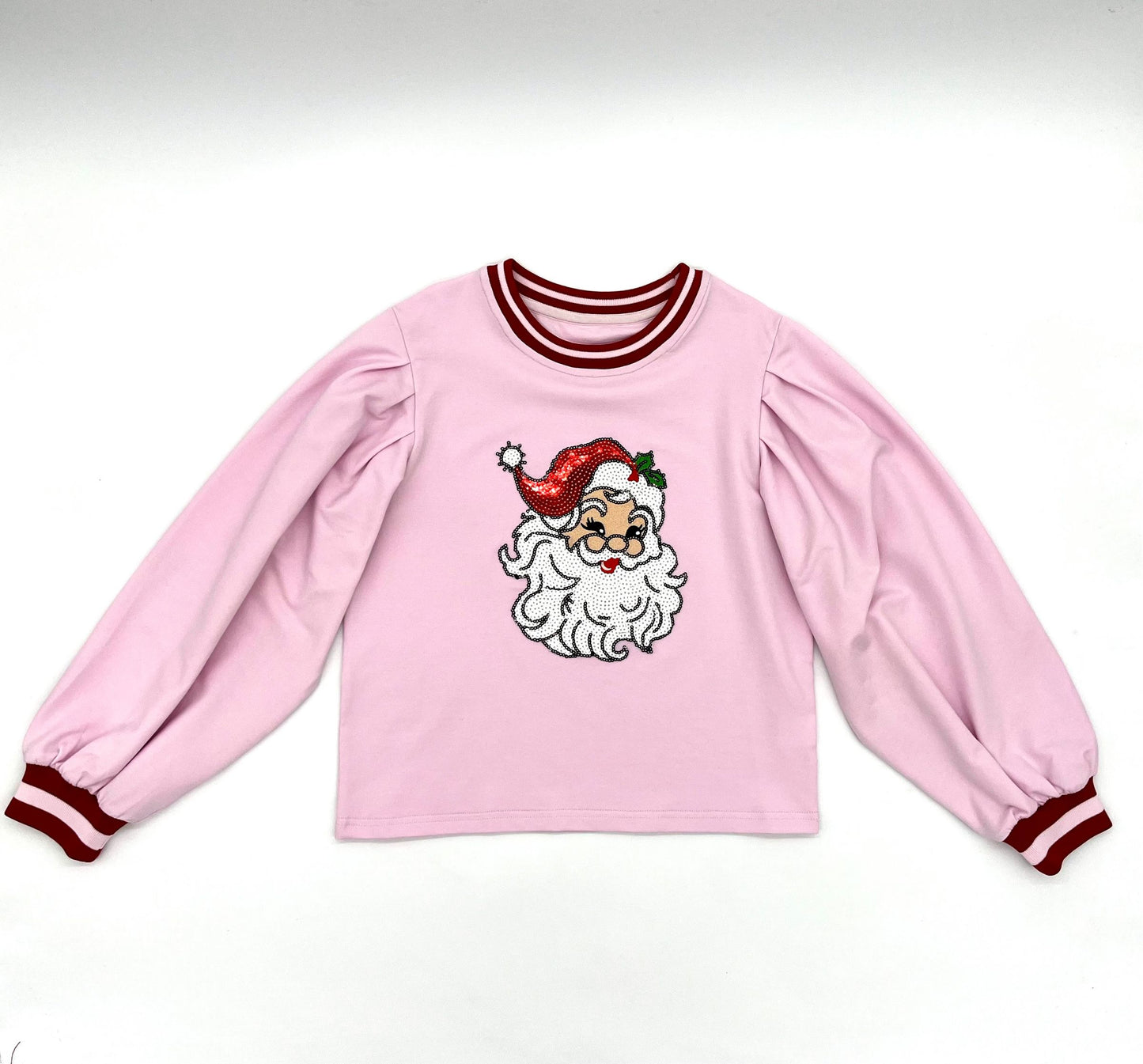 Santa Sequin Puff Sleeve