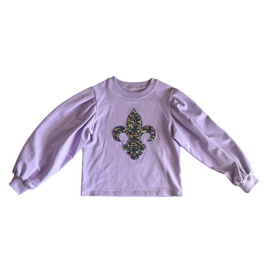 Confetti Fleur De Lis Puff Sleeve