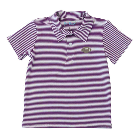 Football Polo Purple Stripe