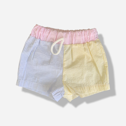 Seersucker Colorblock Swim Trunks