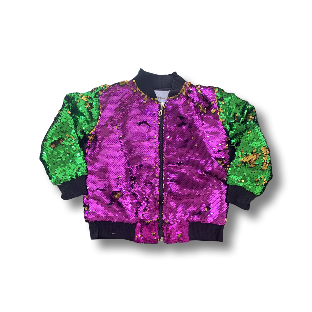 Reversible Sequin Mardi Gras Jacket