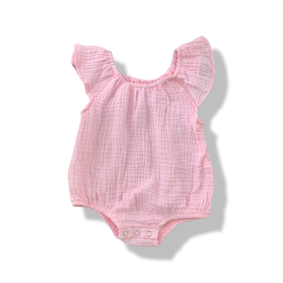 Pink Muslin Onesie