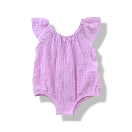 Lavender Muslin Onesie