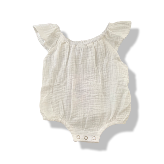 White Muslin Onesie