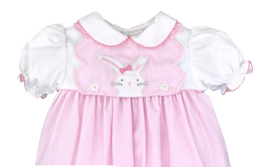 Bunny Bib and Dog Applicate Dress